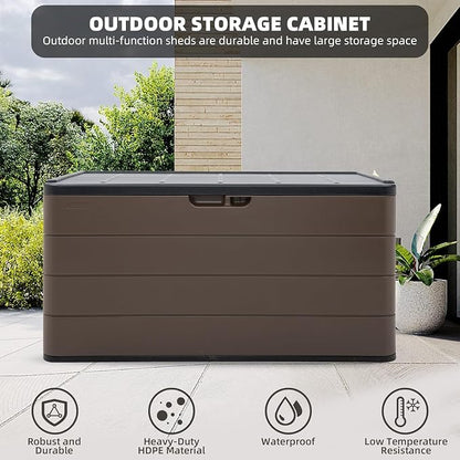 100 Gallon Plus Resin Deck Box, Waterproof Outdoor Storage Bin - Image 4