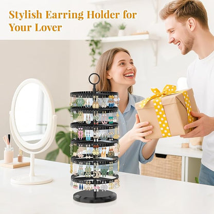 EsLuker.ly Earring Holder Organizer Rotating Stud Display Tree Rack, 6 Tier | - Image 8