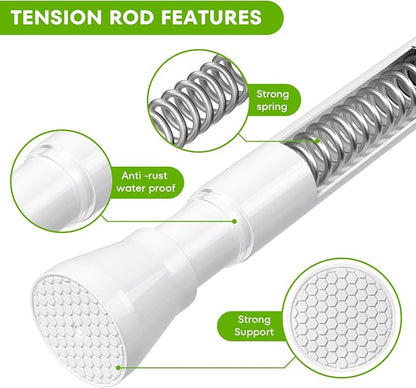Tension Curtain Rod No Drilling 2 Pack Tension Rods - Image 2