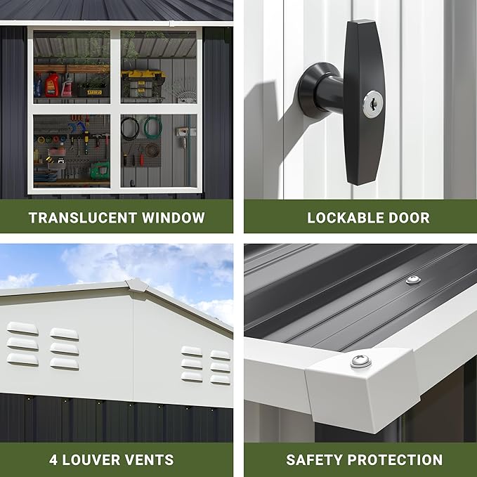 Polar Aurora 10X12 FT Metal Outdoor Storage Shed - Image 3