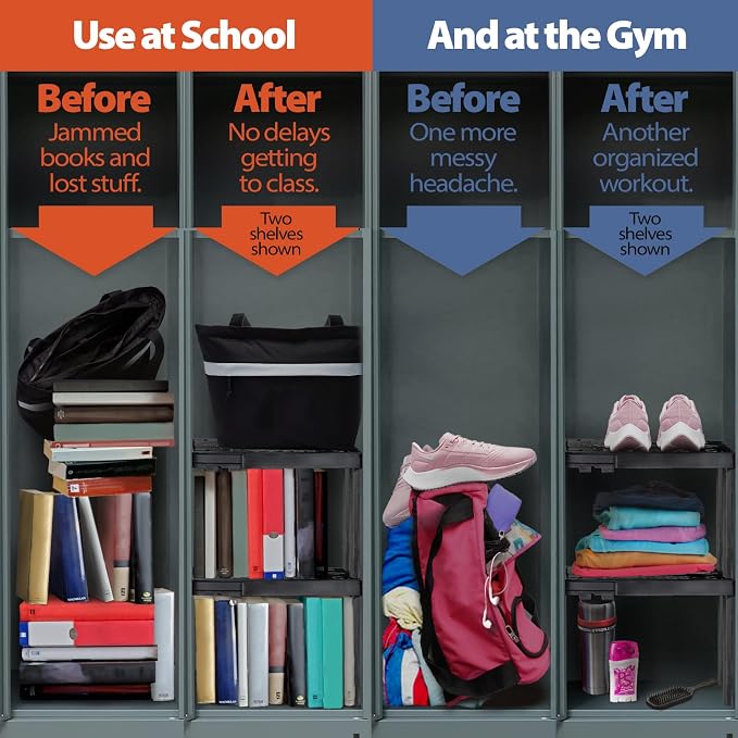 Locker Organizer Shelf， Adjustable Width and Height, Ideal Locker - Image 3