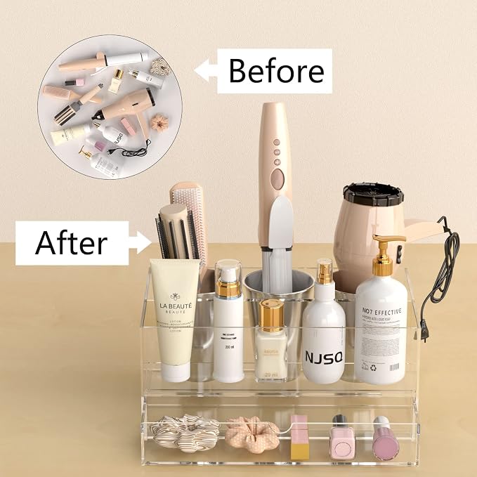 NIUBEE Hair Tool Organizer, Bathroom Countertop Blow Dryer Holder, Vanity Caddy - Image 6