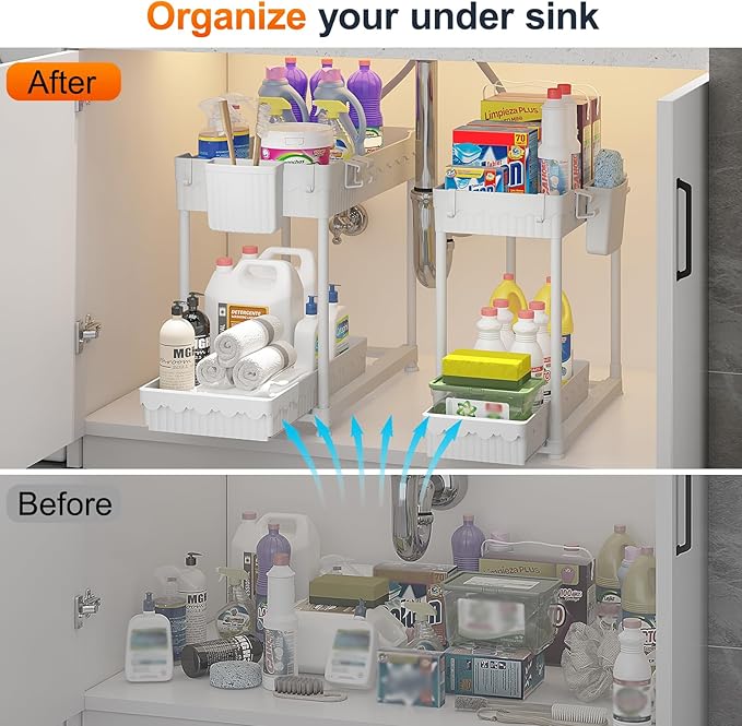 Sevenblue 4-Pack 2-Tier Under Sink Organizer - Image 3