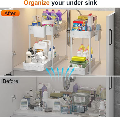 Sevenblue 4-Pack 2-Tier Under Sink Organizer - Image 3