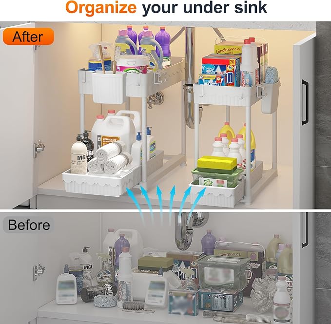 Sevenblue 4-Pack 2-Tier Under Sink Organizer - Image 3