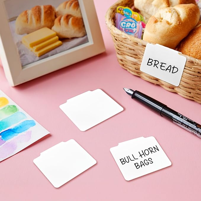 12pcs White Basket Labels Removable PVC Labels | Clip On - Image 7