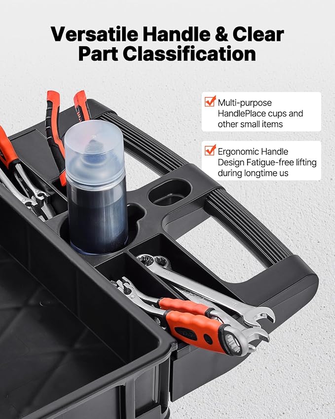 VEVOR Utility Cart, 3-Tier Plastic Service Cart - Image 4