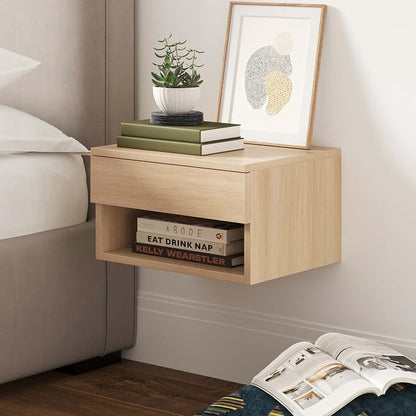 Nathan James Jackson Wall Mounted Floating Bedroom Nightstand by Unknown