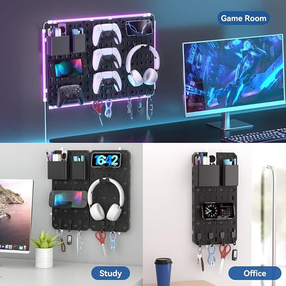 KDD 9 in 1 RGB Gaming Wall Organizer Peg Board - Image 7