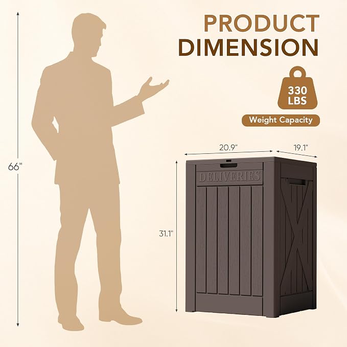 Lockable Outdoor Storage Box 52 Gallon, All-Weather Resin Deck Box - Image 7
