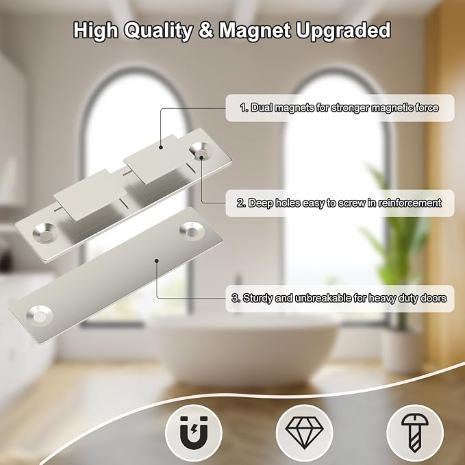 Magnetic Door Catch, Drawer Magnets to Stay Closed, Jiayi 30 LB 2 Pack Cabinet - Image 5