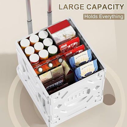 VECELO 66L Heavy-Duty 2-in-1 Foldable Utility Cart, Large Capacity Rolling Crate - Image 2