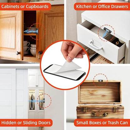 6 Pack No Drill Cabinet Magnetic Catch Black, Jiayi Ultra Thin Cabinet Door - Image 7