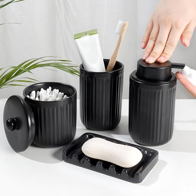 BosilunLife Black Bathroom Accessories Set by BosilunLife