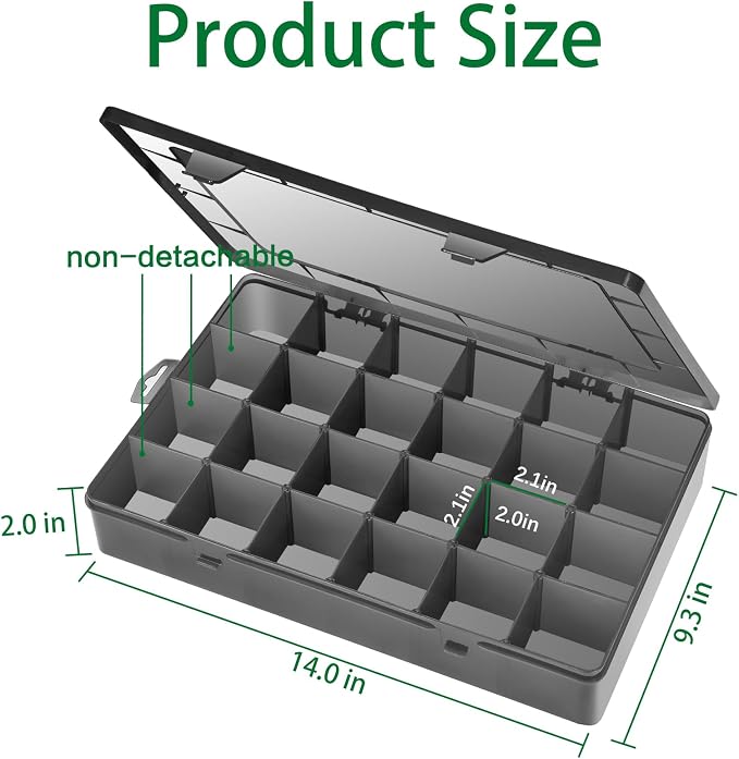 Gbivbe Large 24 Grids Plastic Organizer Box Adjustable Dividers, Art DIY Crafts - Image 5