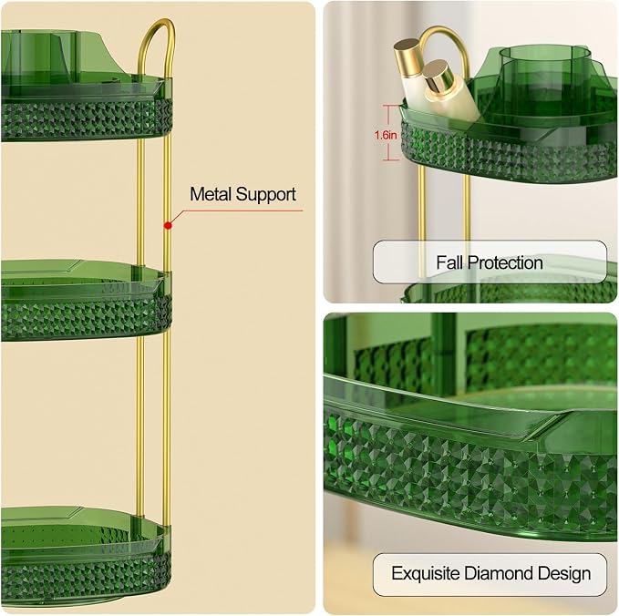 Rotating Makeup Organizer for Vanity 3 Tier, Perfume Organizer - Image 6