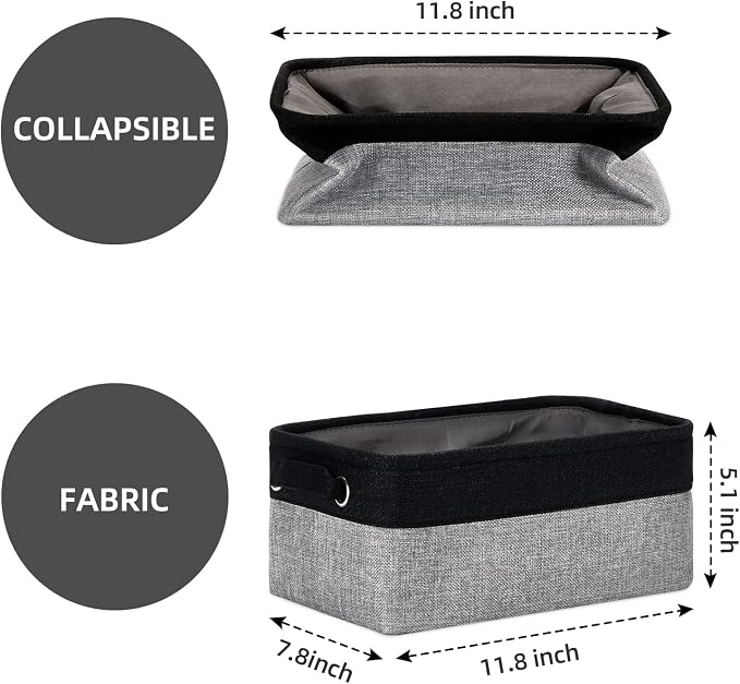 HNZIGE Storage Baskets for Storage Fabric Small Organizer Bins for Shelves - Image 2