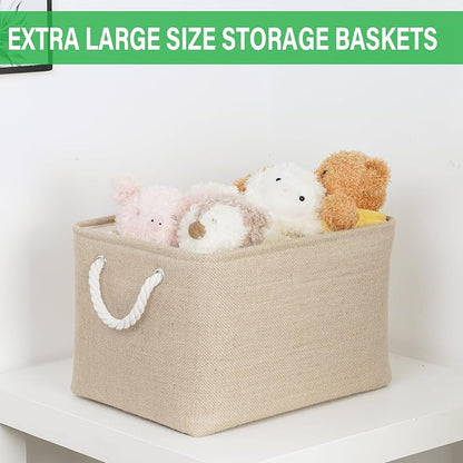 Bidtakay Large Storage Baskets for Shelves 3 Pack Fabric Storage Bins for - Image 4