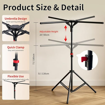 CozyNova Shopping Bag Rack: Adjustable Height & Base, Premium Metal Display - Image 3