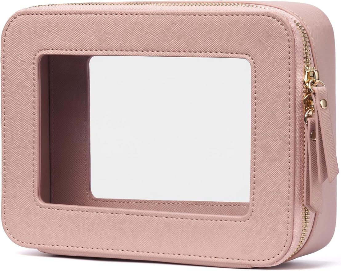 Popvibe Clear Makeup Bag Travel Cosmetic Case Transparent Toiletry Bag by POPVIBE