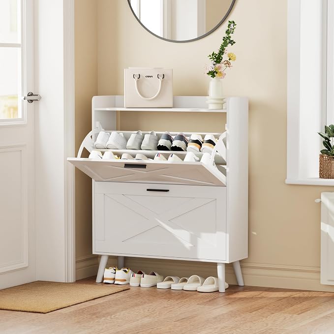 Homleke Farmhouse Shoe Storage Cabinet - Image 3