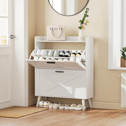Homleke Farmhouse Shoe Storage Cabinet - Image 3