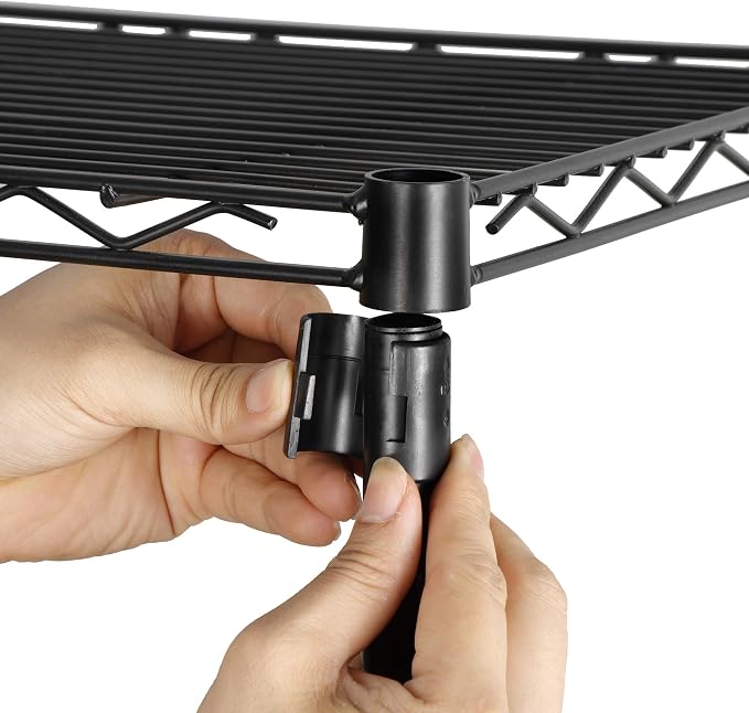 SUPER DEAL Black 4-Shelf Heavy Duty Storage Wire Shelving Unit - Image 7