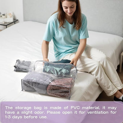 5 Pack Clear Storage Bags for Clothes, 22L Blanket Storage Bags, Under Bed - Image 8
