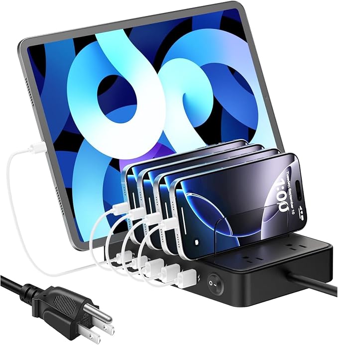 85W Charging Station for Multiple Devices, 7 Port USB Charger Stations by Unknown