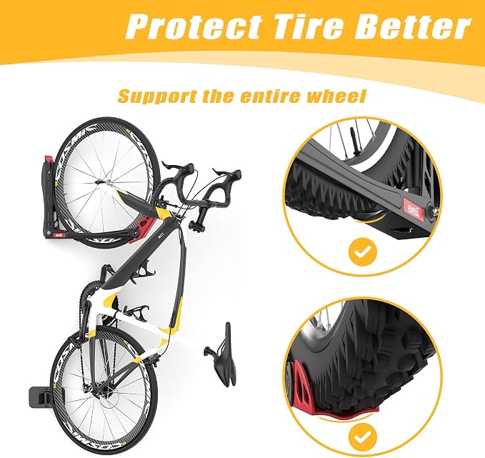 TORACK BIKEPAL No Lifting Swivel Bike Racks, Space Saving Wall Mounted Bike - Image 6