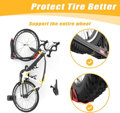 TORACK BIKEPAL No Lift Swivel Bike Rack, Space Saving Vertical Wall Mount Bike - Image 4
