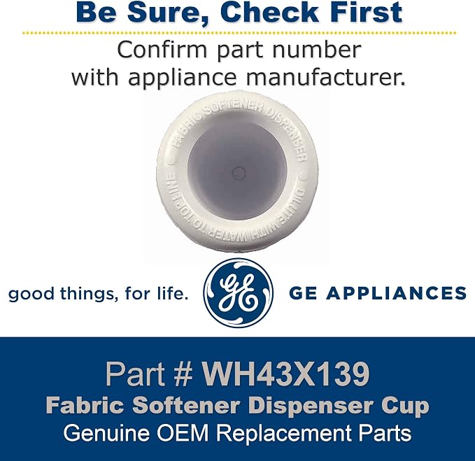 GE WH43X139 Genuine OEM Fabric Softener Dispenser Cup - Image 6