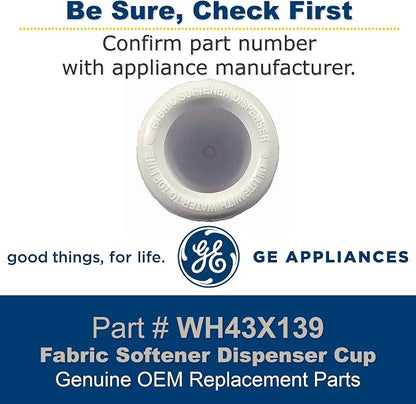 GE WH43X139 Genuine OEM Fabric Softener Dispenser Cup - Image 6