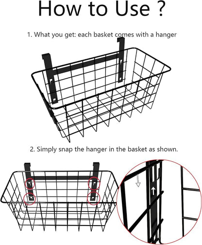 MaraFansie Basket with Hook, Grid Storage Basket, Over the Cabinet Door - Image 6