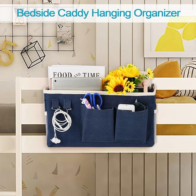 Loghot Bedside Caddy/Bedside Storage Bag Hanging Organizer - Image 3