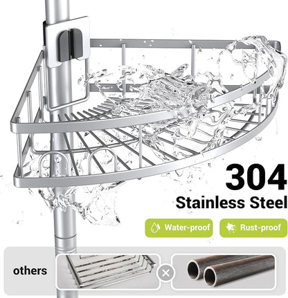 Aitatty Standing Shower Caddy Corner: 4-tier Rustproof Shower Organizer Shelf - Image 2