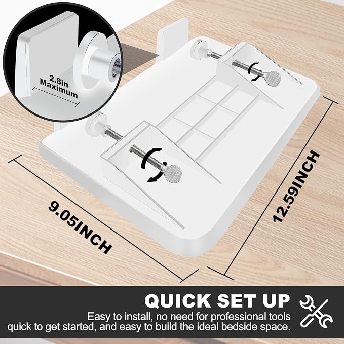 Bedside Shelf for Bunk & Loft Beds, College Dorm Room and Kids Room Essentials - Image 6