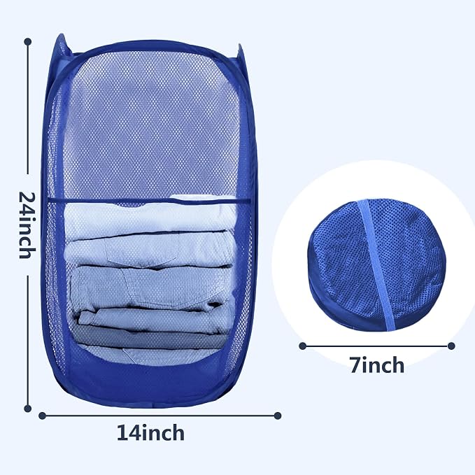 Pop Up Laundry Hamper, Mesh Laundry Basket Collapsible, Foldable Hamper - Image 2