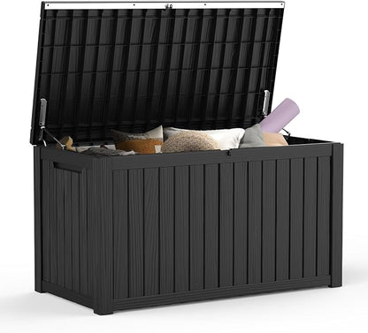 Mars Villa 180 Gallon Outdoor Storage Box, Large Resin Deck Box Waterproof by MarsVilla