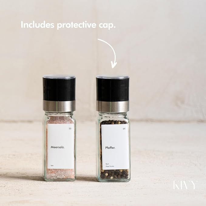 KIVY Salt and Pepper Grinder Set of 2 – Adjustable Ceramic Grinder – Spice Mill - Image 5