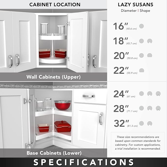 Rev-A-Shelf 2 Tier Pie-Cut Lazy Susan - Image 4