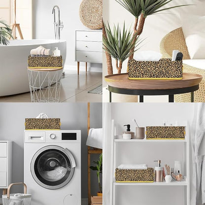 Leopard Skin Animals Bathroom Storage Basket, Foldable - Image 5