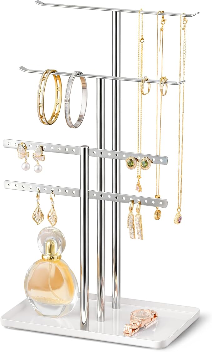 pickpiff Silver Jewelry Stand Holder Organizer: 14.5" Sturdy Hanger by pickpiff