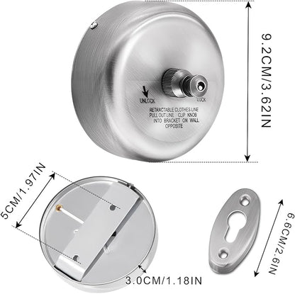 Retractable Clothesline, SUS304 Wall Mounted Clothes Line - Image 3