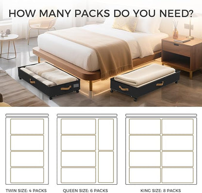 Under Bed Storage with Wheels 4-Pack, 75L XXL Under the Bed Storage Containers - Image 8