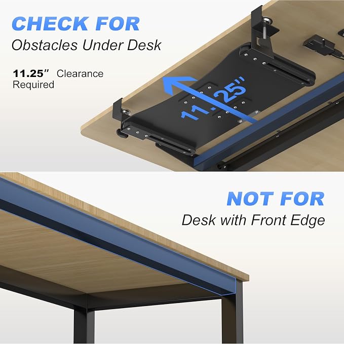 suptek Small Keyboard Tray Under Desk Pull Out - Image 3