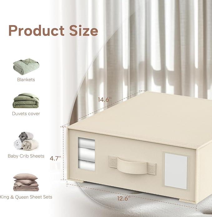 Criusia Bed Sheet Organizers and Storage, 6 Pack Foldable Linen Closet - Image 4