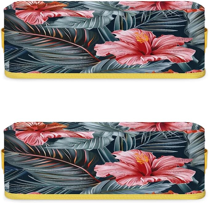 Beautiful Tropical Flowers Bathroom Storage Basket, Foldable - Image 8