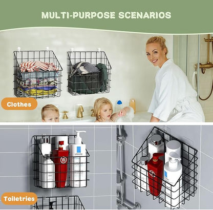 Greentainer 2 Pack Bath Toy Storage Organizer, Large Rustproof Metal Wire Basket - Image 6