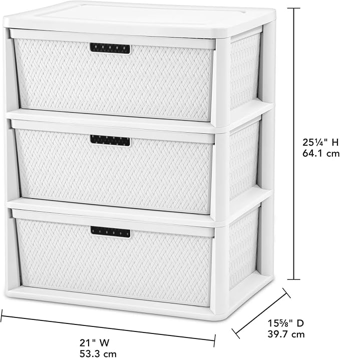 Wide 3 Drawer Storage Unit, Easy Assembly Tool-Free, Removable Decorative - Image 3